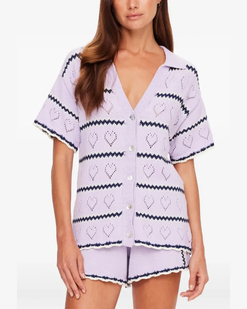 The Upside Gestricktes Amara Amayah Hemd mit Herz - Violett Violett