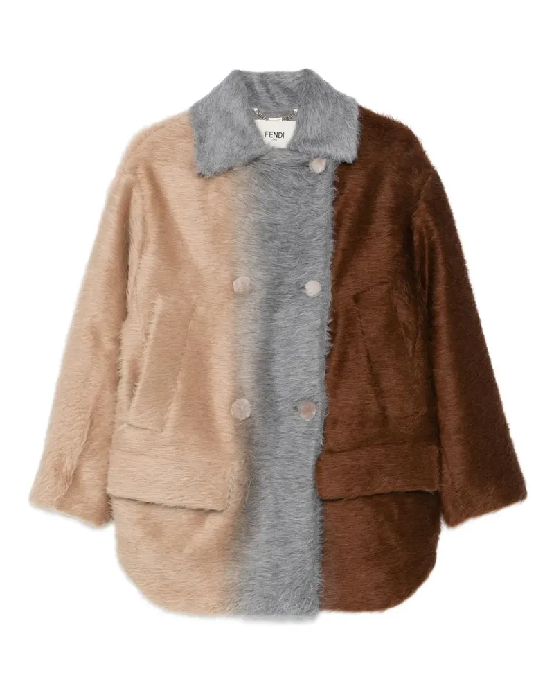 Fendi colour-block double-breasted jacket - Nude Nude