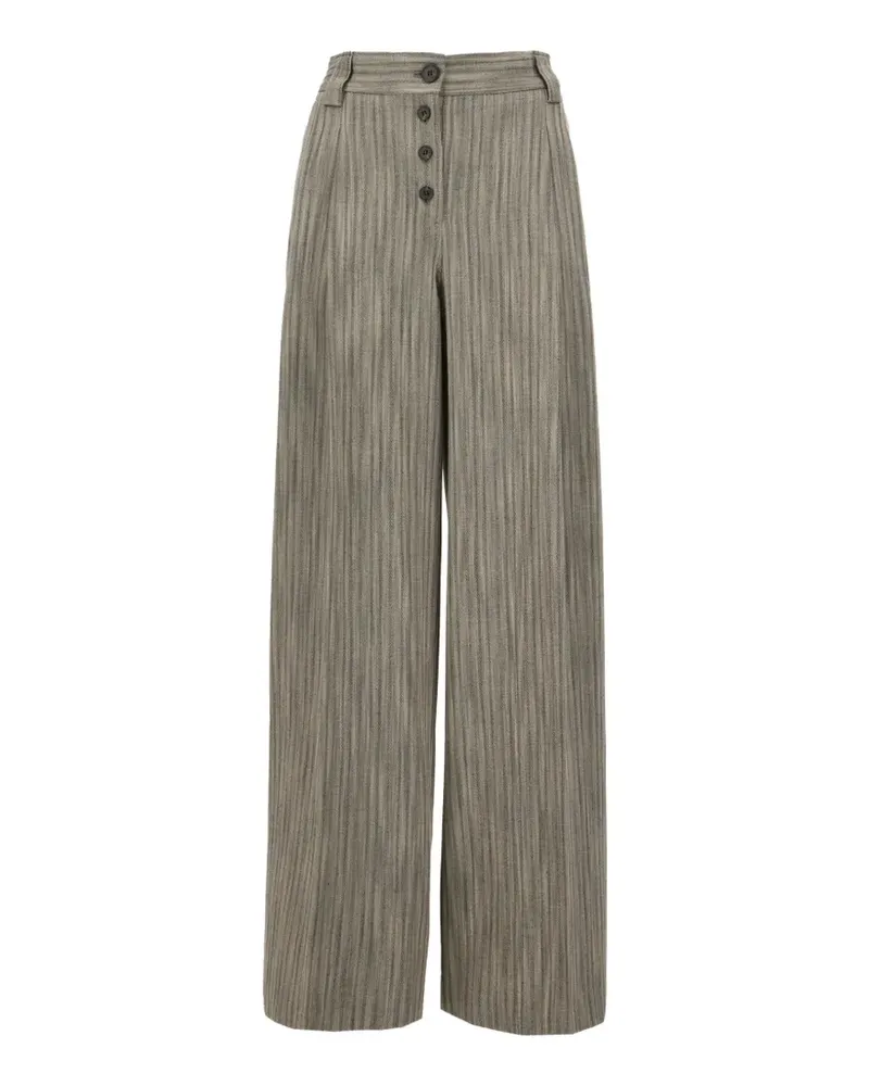 Paul Smith grey herringbone wide-leg pleated trousers - Grau Grau