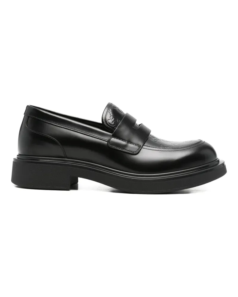 Gucci Penny-Loafer mit Monogrammmuster - Schwarz Schwarz