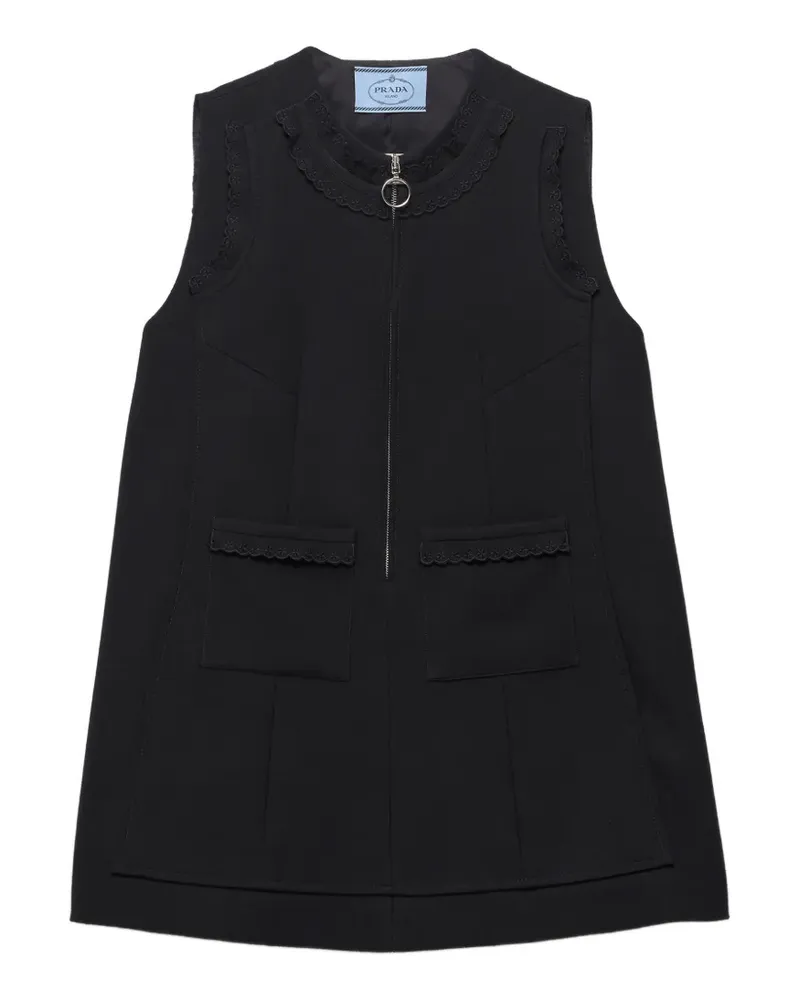 Prada Besticktes Minikleid aus Natté-Stoff - Schwarz Schwarz