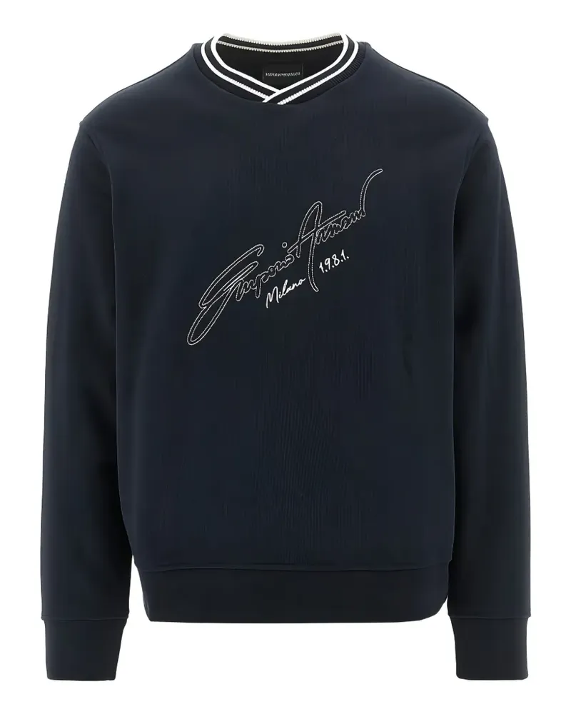 Emporio Armani Sweatshirt mit Logo-Stickerei - Blau Blau