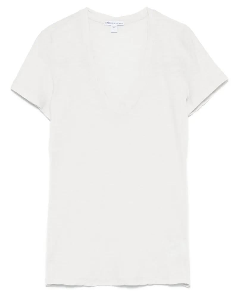 James Perse Semi-transparentes Slub-T-Shirt - Grau Grau