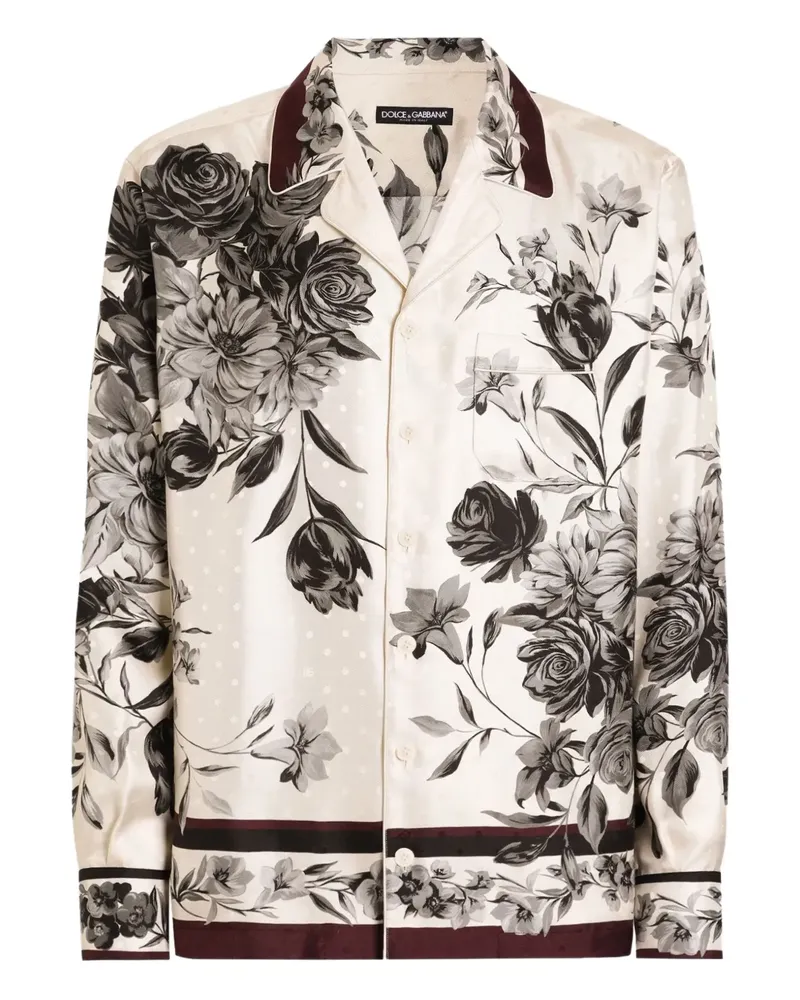 Dolce & Gabbana Hemd mit Blumen-Print - Nude Nude