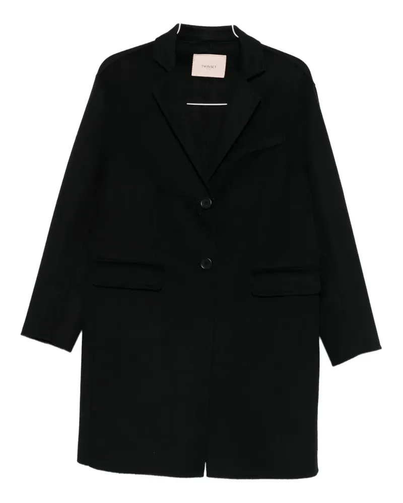 Twin-Set Einreihiger Mantel - Schwarz Schwarz