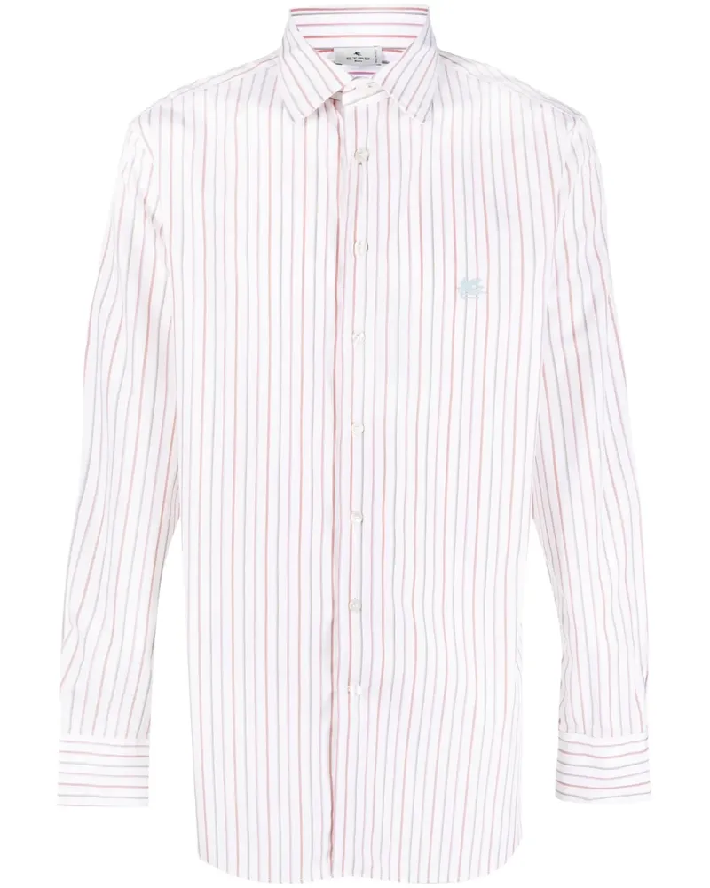 Etro Gestreiftes Hemd mit Logo-Stickerei - Nude Nude