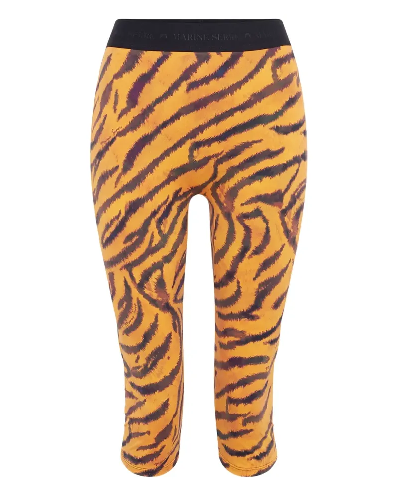 Marine Serre Hose mit Tiger-Print - Orange Orange