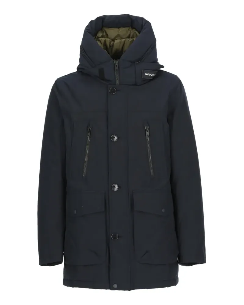 Woolrich logo-patch hooded parka - Blau Blau