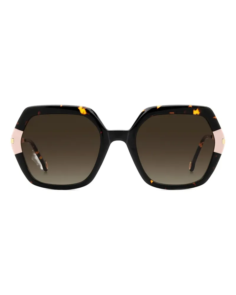 Carolina Herrera New York Geometrische Sonnenbrille - Schwarz Schwarz