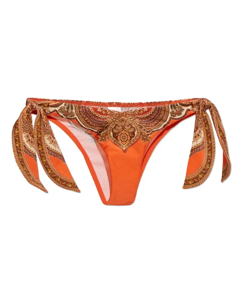 Zimmermann Mahon scarf tie pant bikini bottoms - Orange Orange