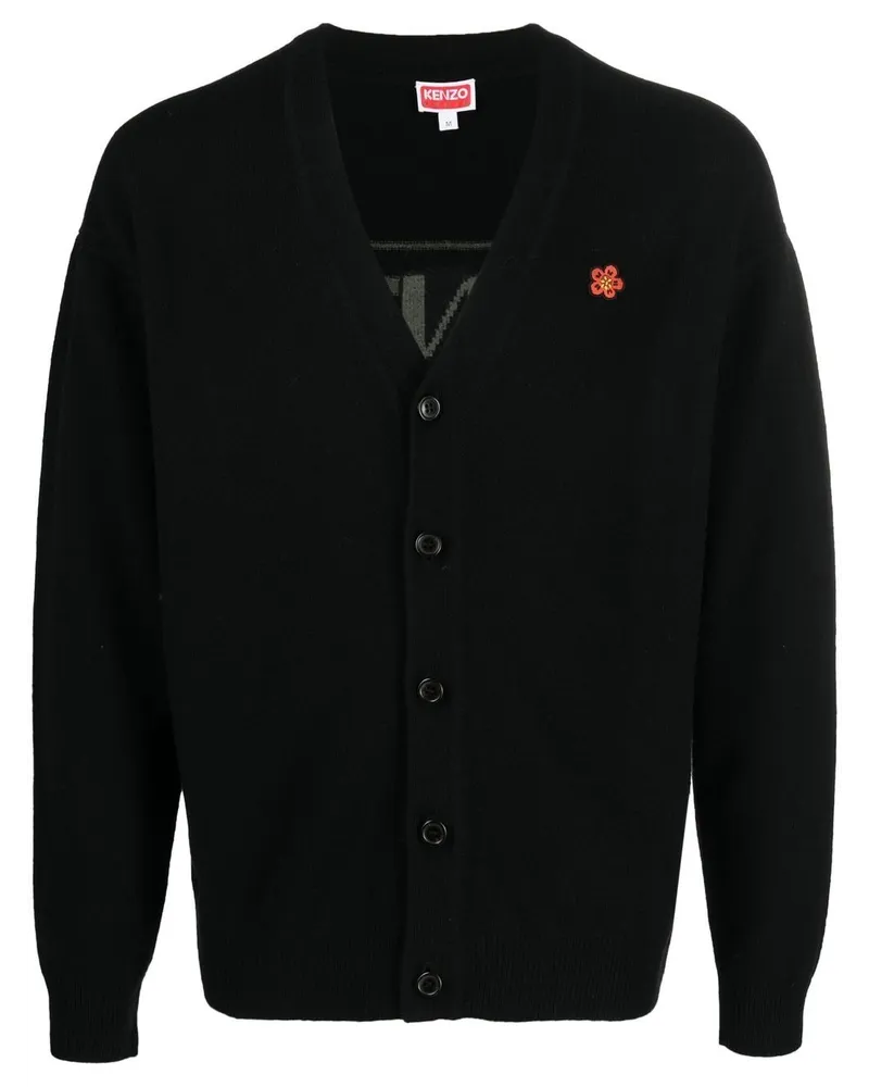 Kenzo Cardigan mit Patch-Detail - Schwarz Schwarz