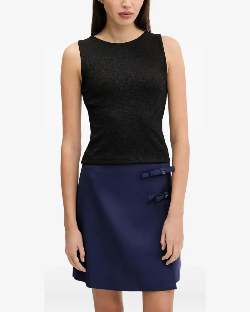 HUGO BOSS Oberteil aus Monogramm-Jacquard - Schwarz Schwarz