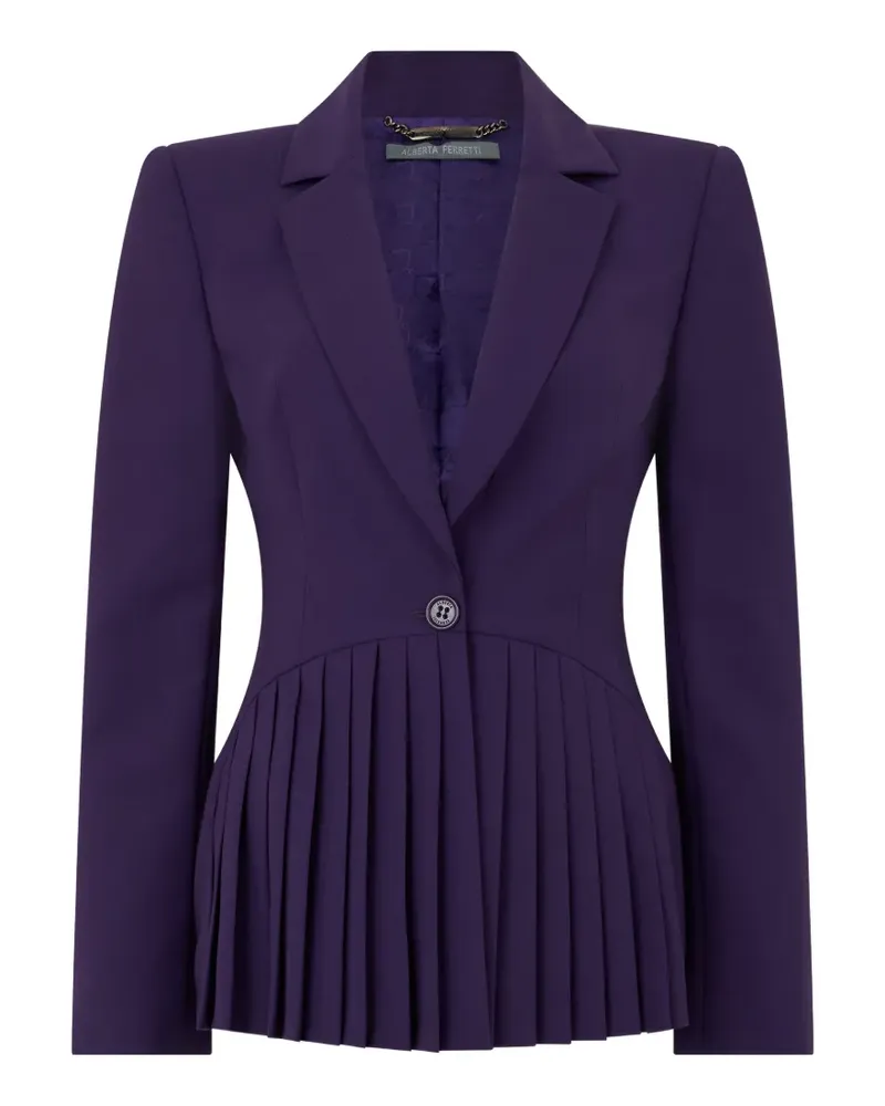 Alberta Ferretti Einreihiges Sakko mit Falten - Violett Violett