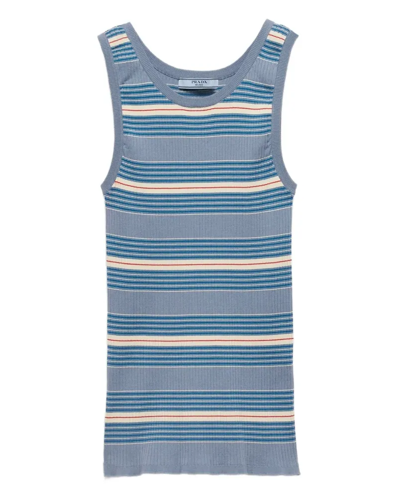 Prada Gestreiftes Trägershirt - Blau Blau