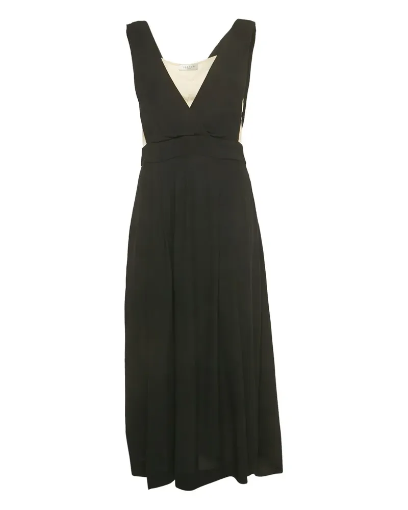 Sandro crepe sleeveless midi dress - Schwarz Schwarz