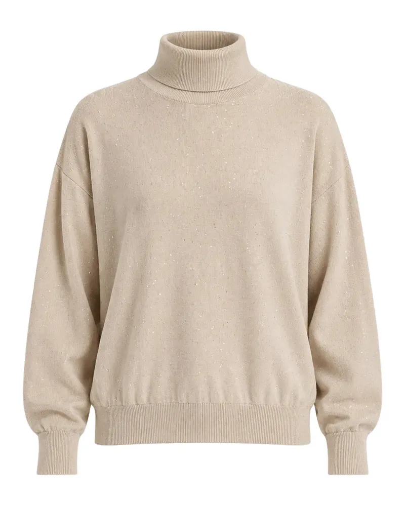 MARELLA sequin-embellished roll-neck sweater - Nude Nude