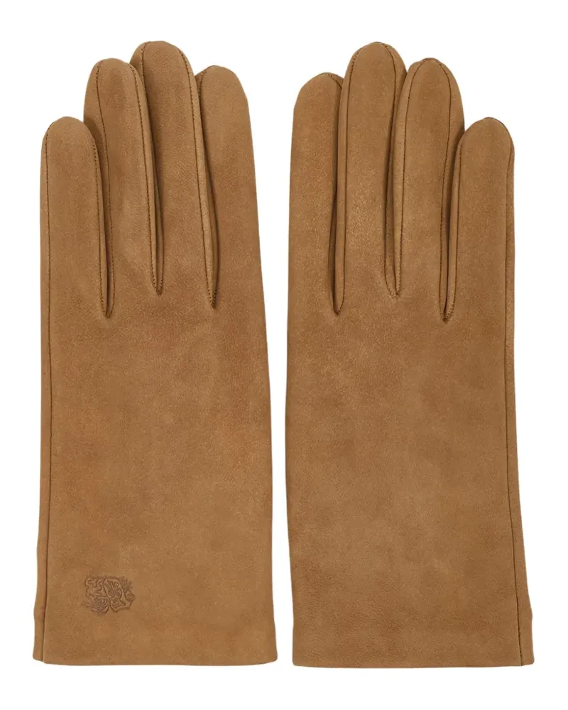 Lottusse Handschuhe mit Logo-Prägung - Nude Nude