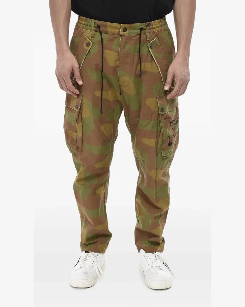 Dsquared2 camouflage-pattern logo-print cargo pants - Grün Grün