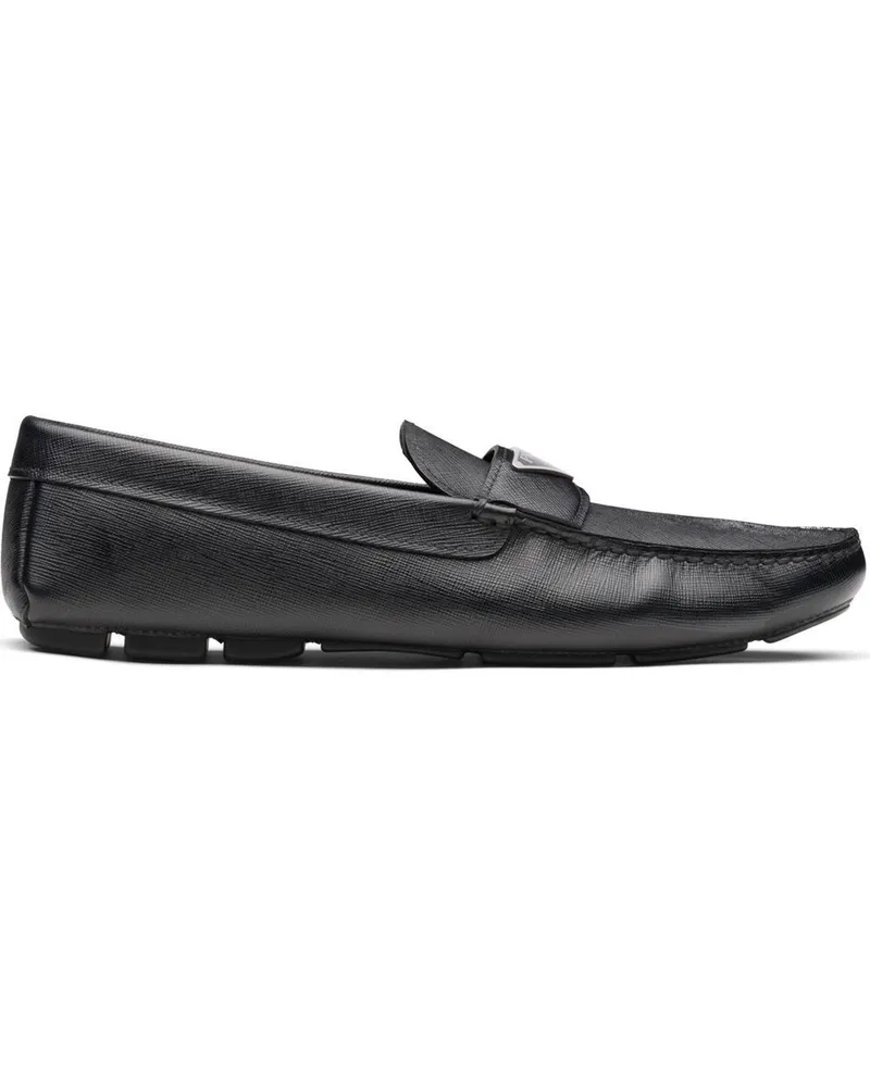 Prada Loafer mit Logo-Schild - Schwarz Schwarz