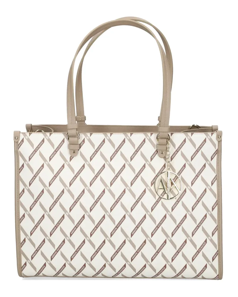 Armani Exchange Tote Bag mit Logo-Anhänger - Weiß Weiß