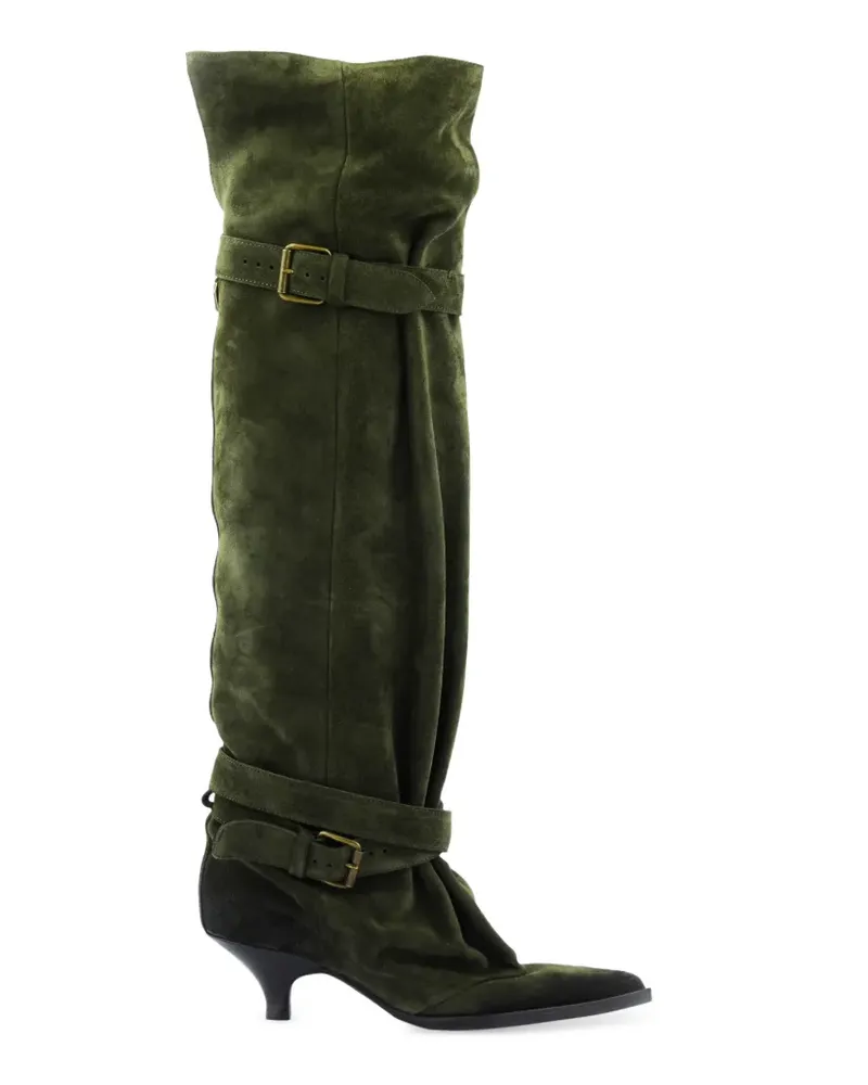 Elena Iachi Stiefeletten mit Schnallenriemen - Grün Grün