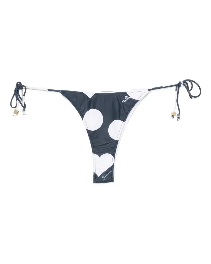 Jacquemus heart-print side-tie bikini bottom - Blau Blau