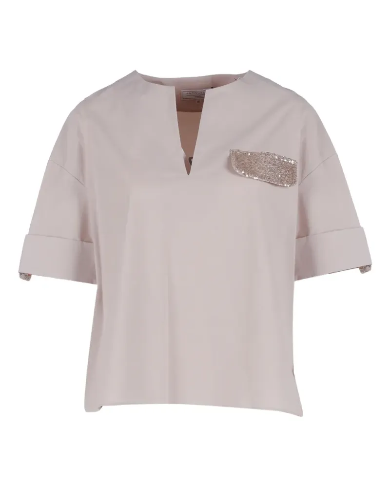 Antonelli Firenze V-neck blouse - Nude Nude