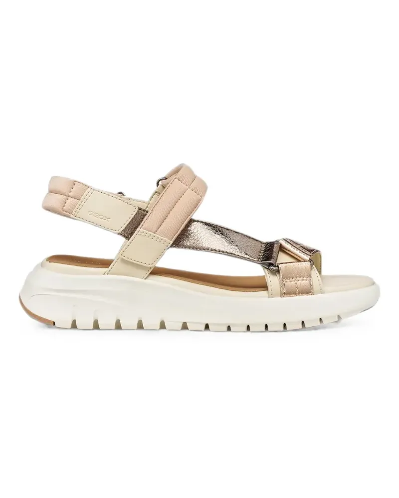 Geox Flextride S metallic-finish touch-strap sandals - Nude Nude