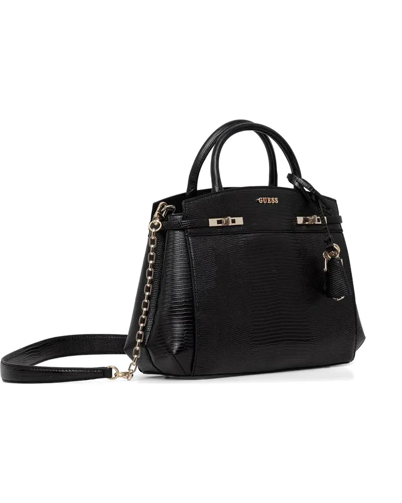 Guess Melinda lizard-effect tote bag - Schwarz Schwarz
