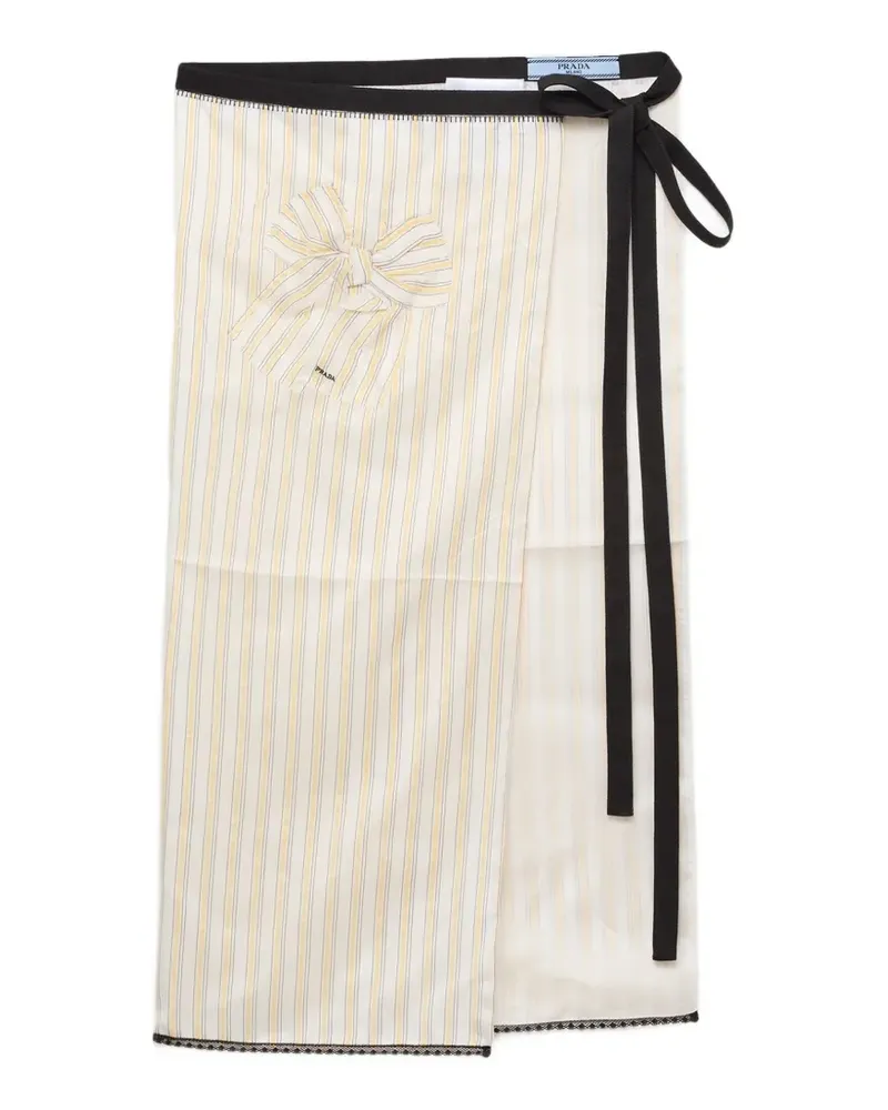 Prada embroidered striped apron - Nude Nude