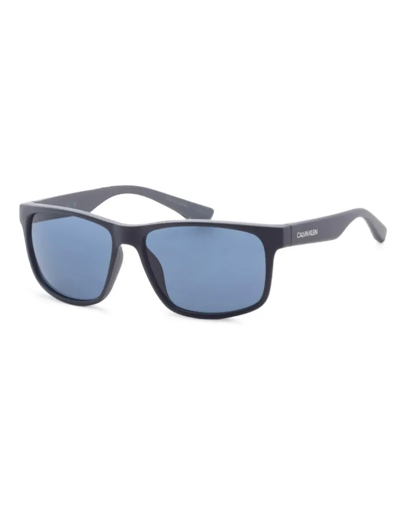 Calvin Klein Matte Sonnenbrille mit eckigem Gestell - Blau Blau