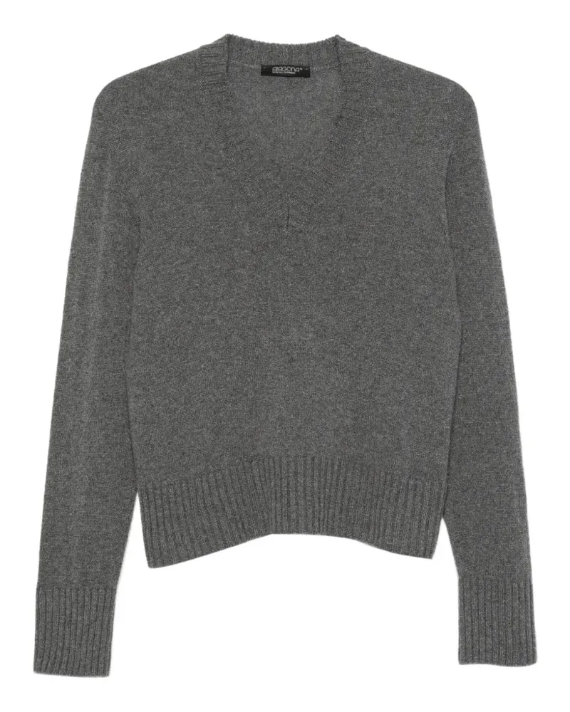 ARAGONA Pullover mit geripptem Saum - Grau Grau