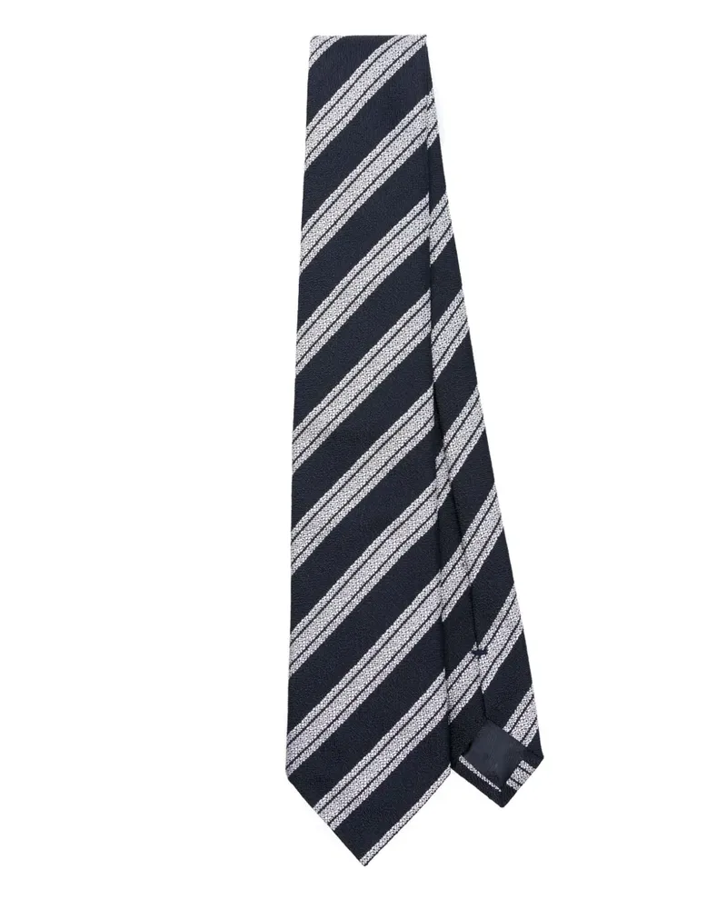 Emporio Armani Krawatte mit diagonalen Streifen - Blau Blau