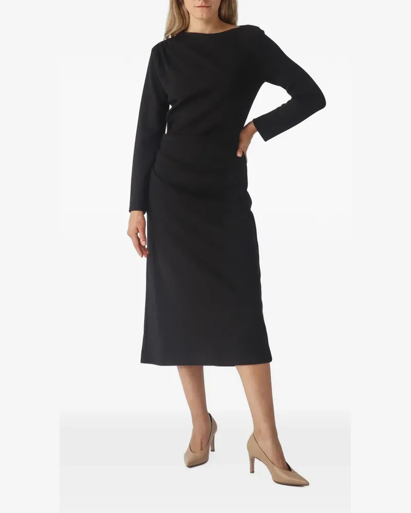 MEIMEIJ Midikleid mit langen Ärmeln - Schwarz Schwarz