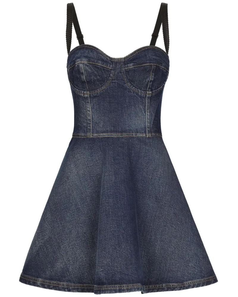 Dolce & Gabbana Jeans-Minikleid mit Herzausschnitt - Blau Blau