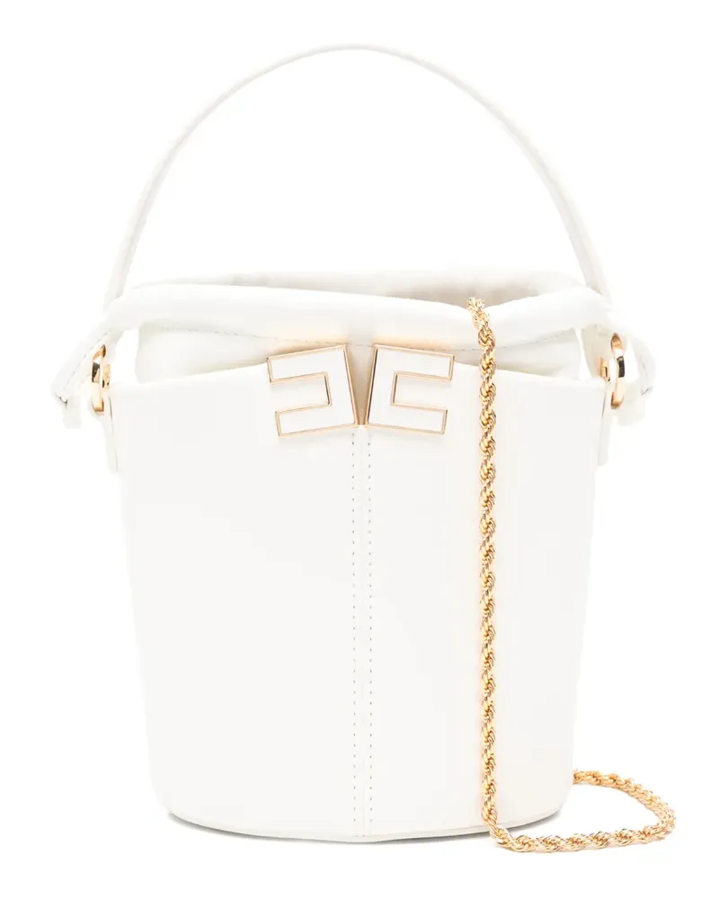 Elisabetta Franchi logo chain mini bag - Weiß Weiß