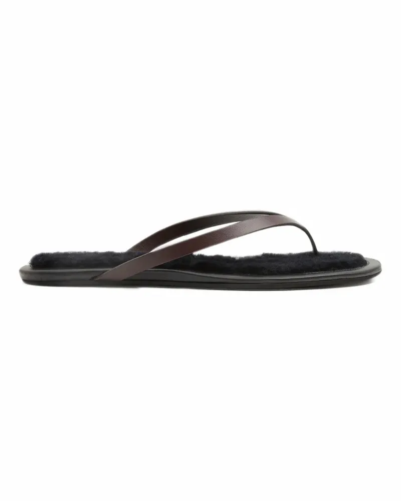 Christopher Esber Joan shearling-footbed flip flops - Braun Braun