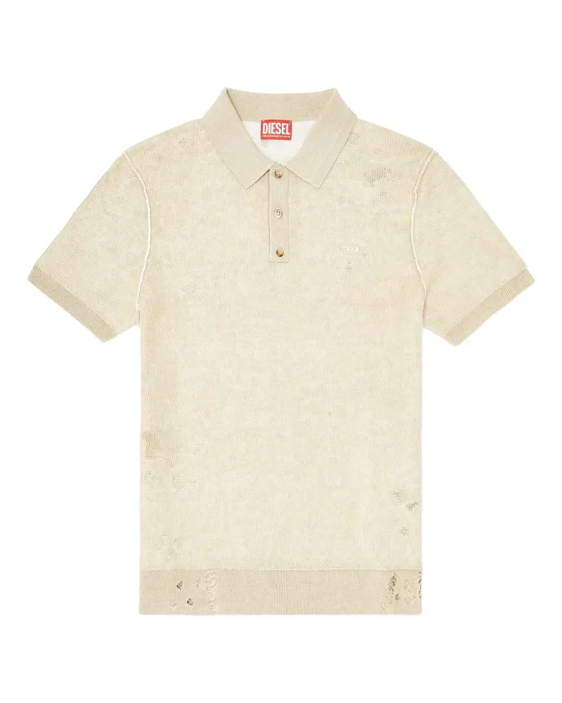 Diesel K-Danny Poloshirt im Distressed-Look - Nude Nude