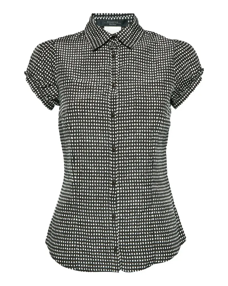 Max Mara Karierte Bluse - Schwarz Schwarz