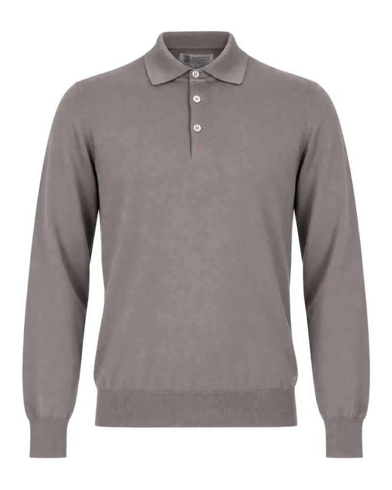 Brunello Cucinelli Langärmeliges Poloshirt - Grau Grau