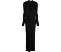 Maxikleid mit tiefem Ausschnitt - Schwarz