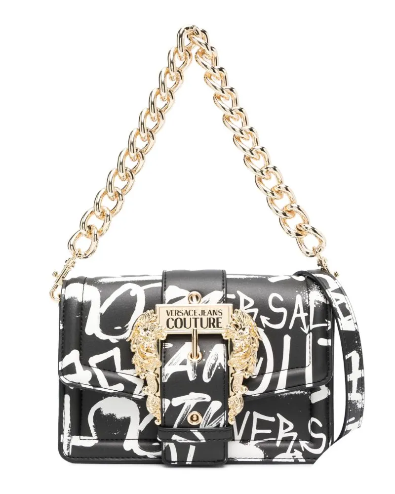Versace Jeans Umhängetasche mit Graffiti-Print - Schwarz Schwarz
