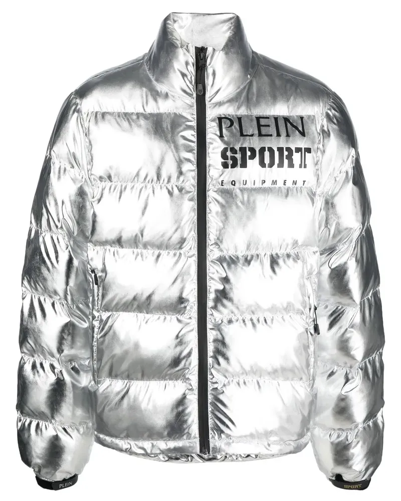 Philipp Plein Statement-Jacke im Metallic-Look - Silber Silber