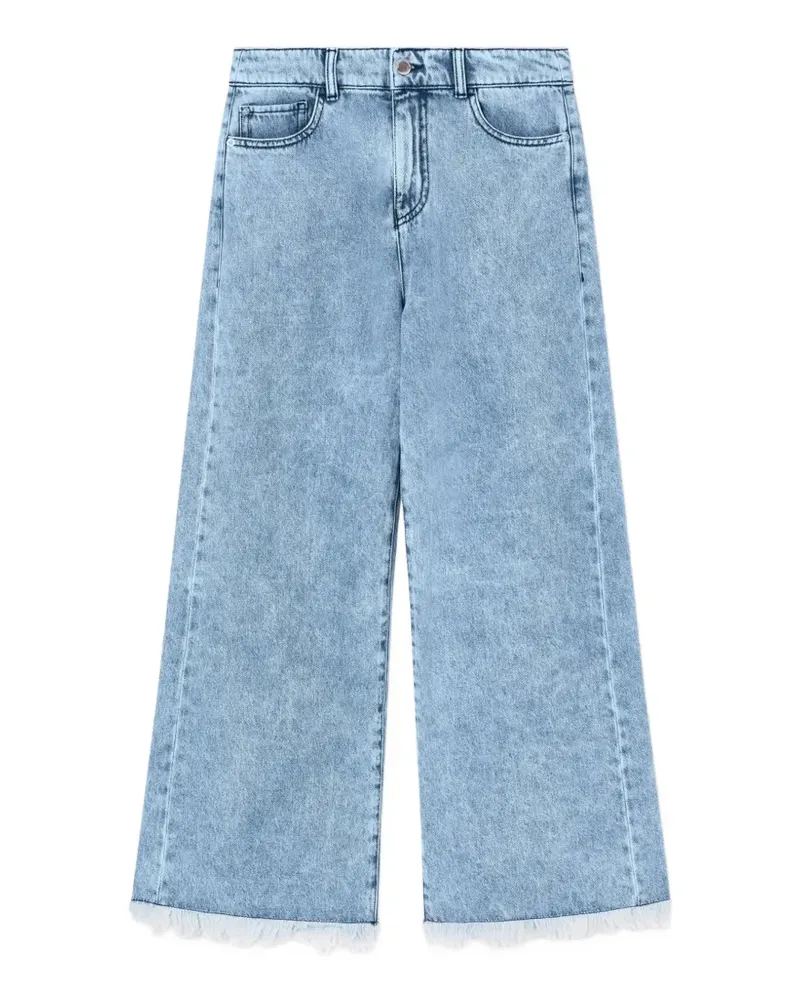 Emporio Armani Ausgefranste Wide-Leg-Jeans - Blau Blau