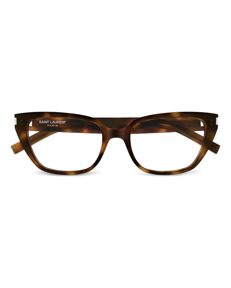 Saint Laurent tortoiseshell-effect cat-eye glasses - Braun Braun