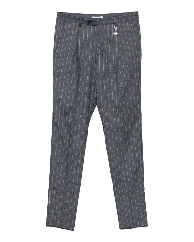 Manuel Ritz pinstripe-pattern pleated trousers - Blau Blau
