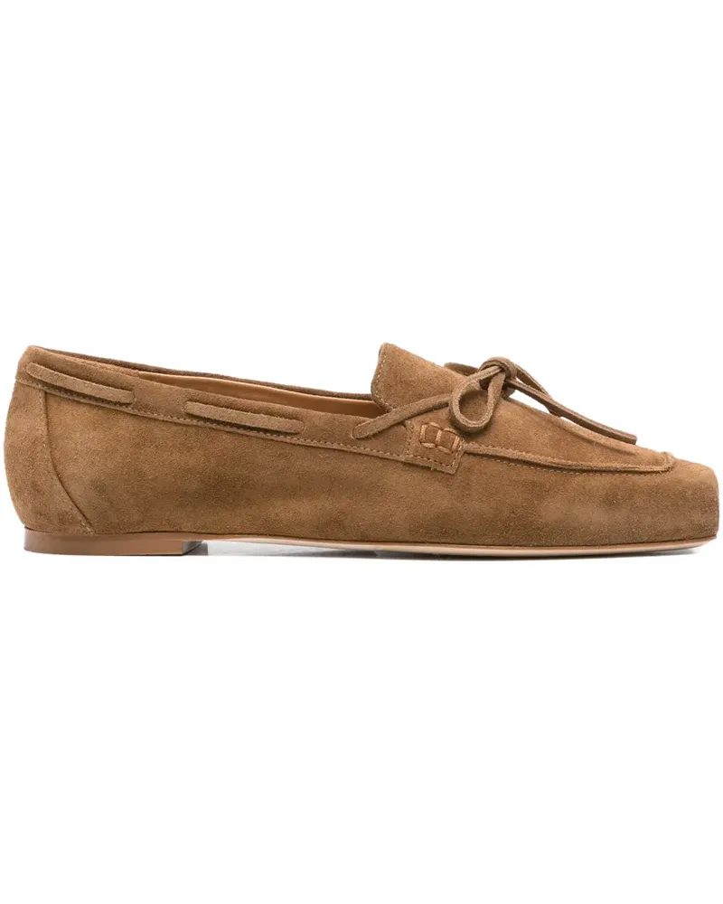 aeyde Jasper Loafer aus Wildleder mit Schleifendetail - Braun Braun