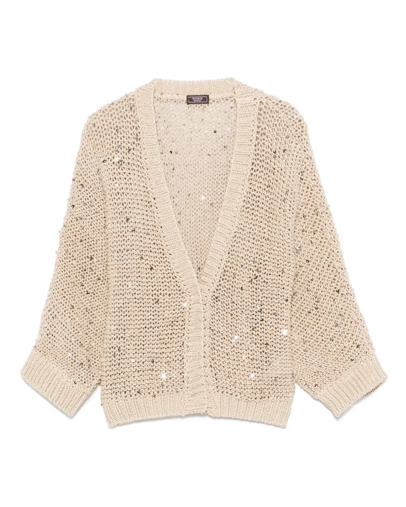 Peserico Cardigan mit Pailletten - Nude Nude