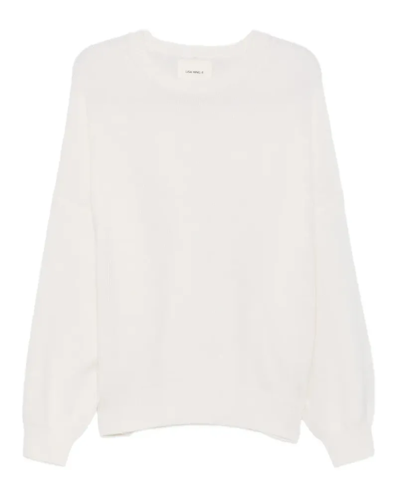 Lisa Yang Rundhals-Pullover mit tiefen Schultern - Weiß Weiß