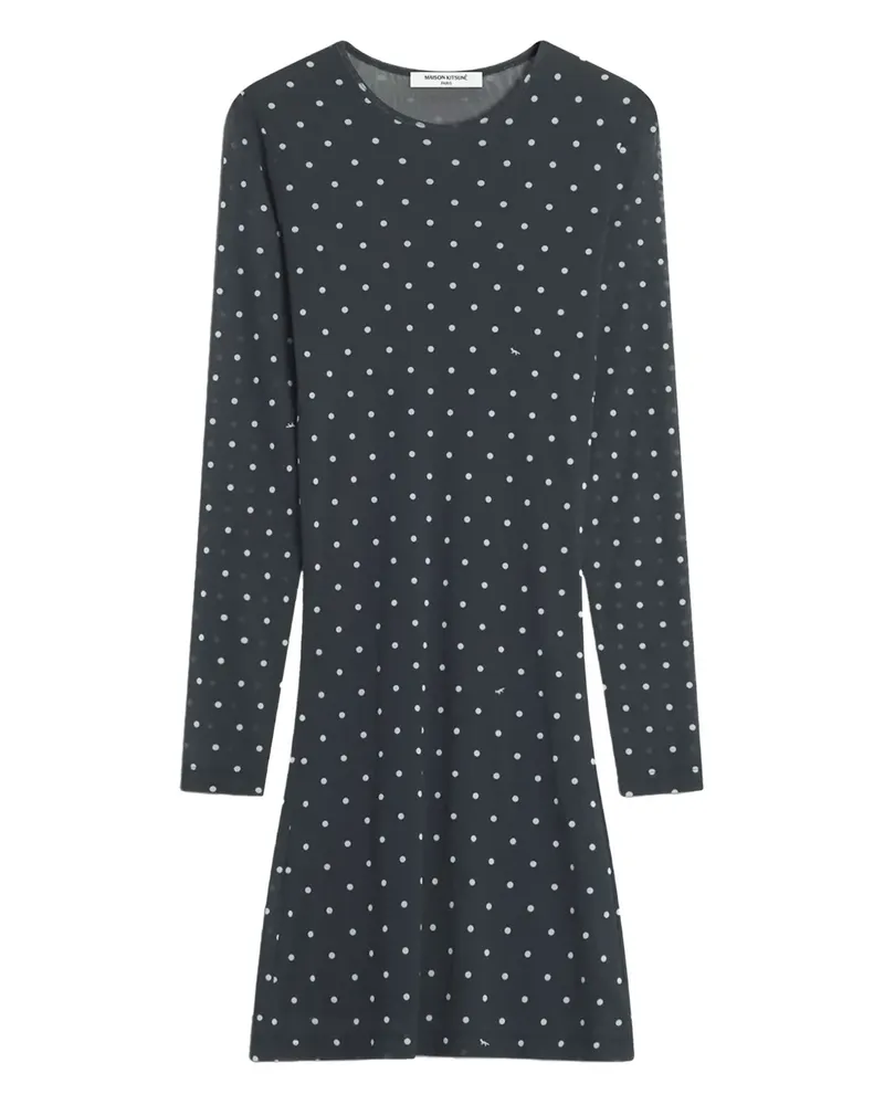 Kitsuné long-sleeve mini dress - Schwarz Schwarz